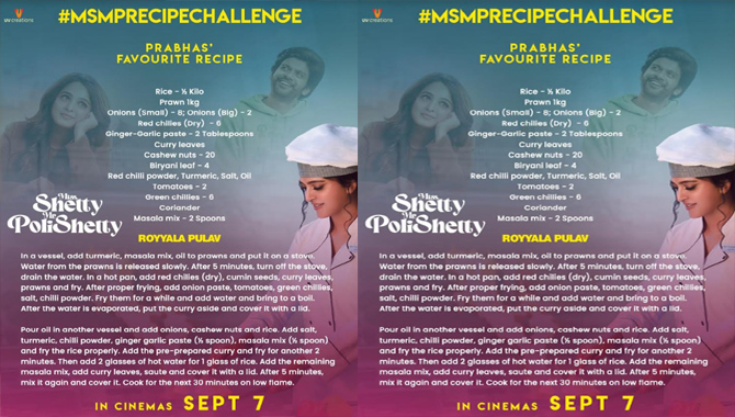 Prabhas & Anushka Shetty kickstarts MSMP recipe challenge