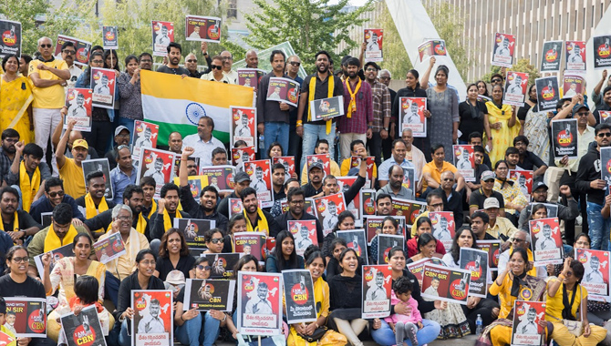 Canada Telugu NRI Protest & Rally against Chandrababu Naidu Arrest