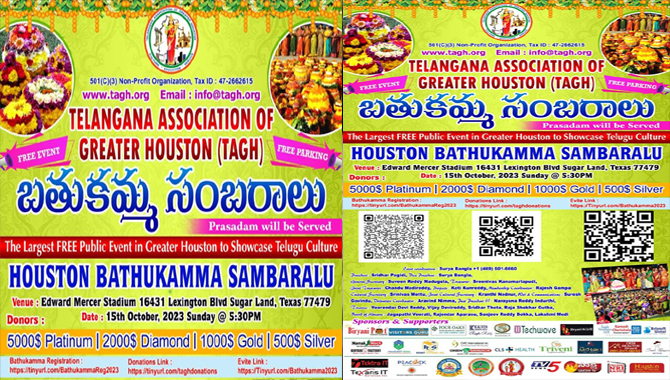 టీఏజీహెచ్ ఆధ్వర్యంలో బతుకమ్మ సంబరాలకు ఏర్పాట్లు