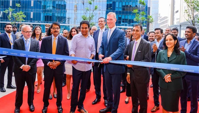 గోల్డ్‌మన్‌ శాక్స్ నూతన కార్యాలయాన్ని ప్రారంభించిన మంత్రి కేటీఆర్