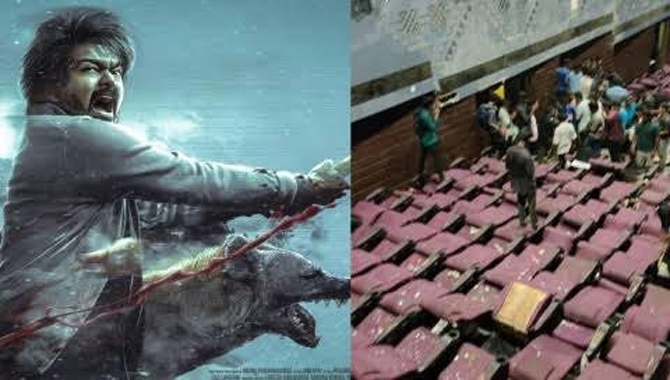 థియేటర్ ను ధ్వంసం చేసిన విజయ్ ఫ్యాన్స్