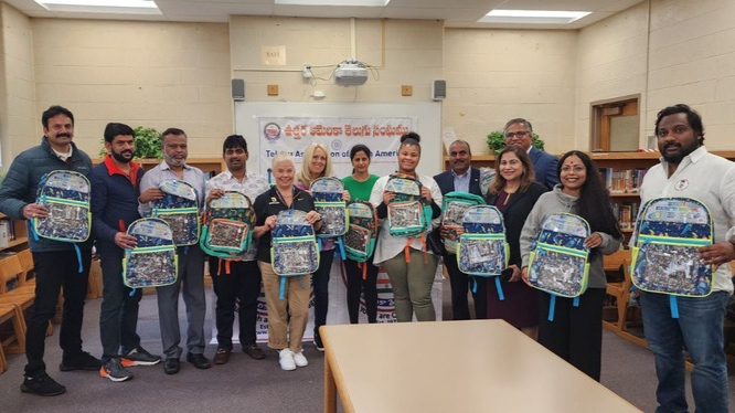 డిట్రాయిట్‌లో పేద విద్యార్థులకు తానా బ్యాగుల పంపిణీ