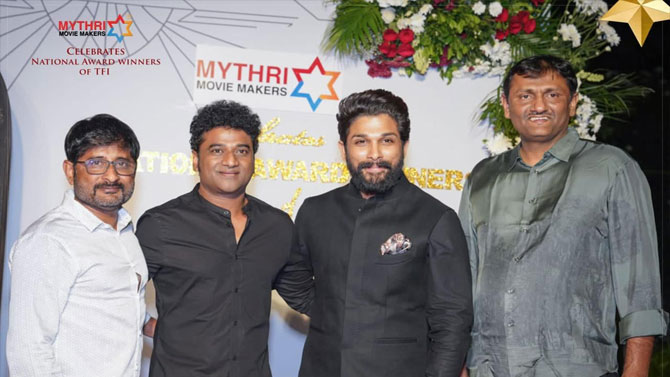 టాలీవుడ్ జాతీయ అవార్డు విజేతల కోసం అగ్రనిర్మాణ సంస్థ మైత్రీ మూవీ మేకర్స్ గ్రాండ్ సెలబ్రేషన్స్ 