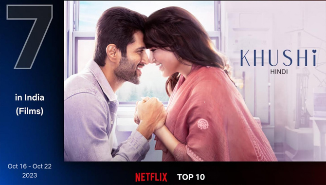 Vijay Deverakonda & Samantha’s Kushi still trending at #7 position in Netflix Top 10