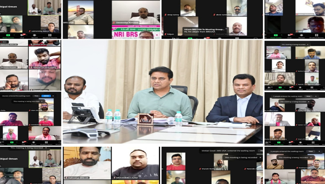 52 దేశాల బీఆర్‌ఎస్‌ ఎన్నారై శాఖల ప్రతినిధులతో జూమ్ కాల్ లో కేటీఆర్ ముఖాముఖి