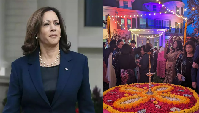 కమలా హ్యారిస్ నివాసంలో దీపావళి వేడుకలు