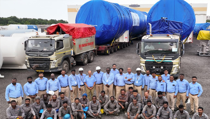VRV Asia Pacific exports from Sri City massive liquid oxygen storage tanks to a private space agency in the US