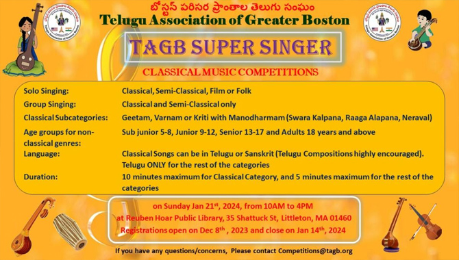 TAGB -Announcing Super Singer Competitions- Registrations are Open!!
