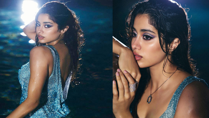 తడిచిన బాడీతో మతి పోగొడుతున్న జాన్వీ