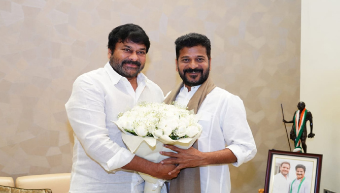సీఎం రేవంత్ రెడ్డితో చిరంజీవి భేటీ