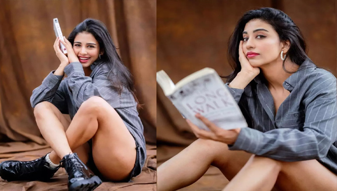 థైస్ అందాల‌ను చూపిస్తున్న ద‌క్ష‌