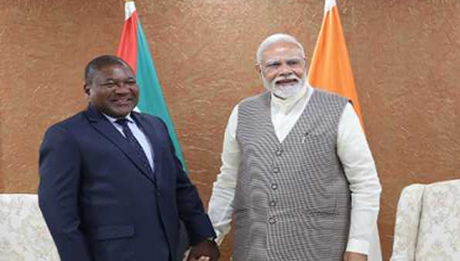 మొజాంబిక్ అధ్యక్షుడితో ప్రధాని మోదీ భేటీ
