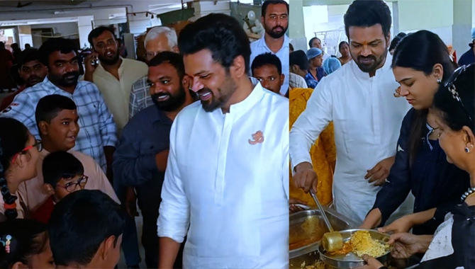 Manoj Manchu & Mounika Bhuma Extend Heartfelt Birthday Celebration by Donating Food for Children at Devnar School of Blind