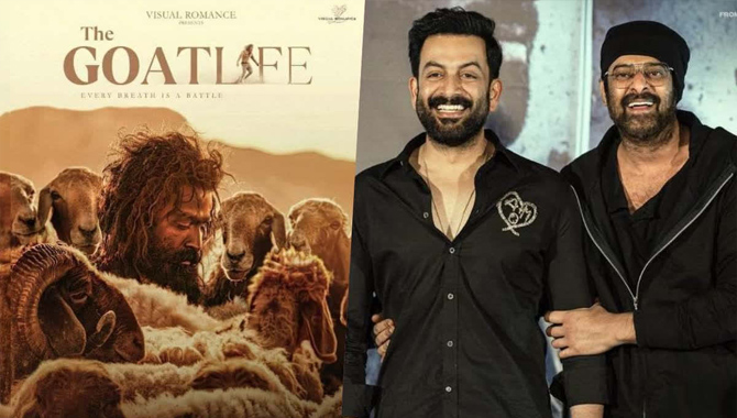 Rebel Star Prabhas Unveils First Look Poster of Prithviraj Sukumaran’s The Goat Life