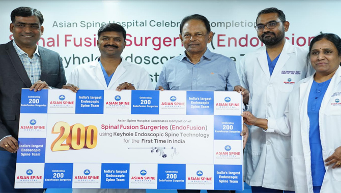 వెన్నెముక శస్త్రచికిత్సల్లో ఏషియన్ స్పైన్ హాస్పిటల్ సరికొత్త మైలురాయి