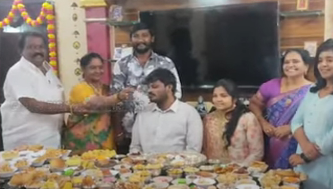 కొత్త అల్లుళ్లకు బాహుబలి విందు.. 225 రకాలతో