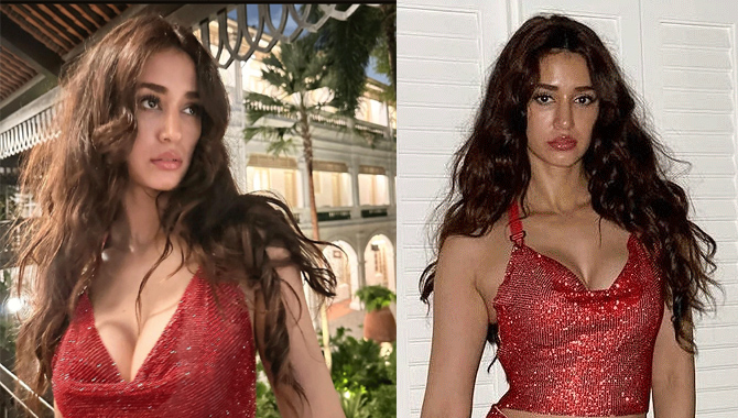 రెడ్ క‌ల‌ర్ డ్రెస్‌లో మెరిసిపోతున్న దిశా