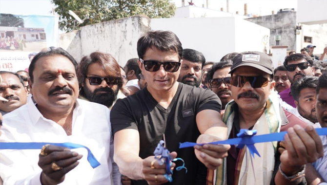Sonu Sood Inaugurates Government School Building Funded by Kandakatla Siddu Reddy in Shamshabad