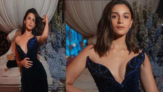 డిజైన‌ర్ గౌనులో ఆలియా అందాలు