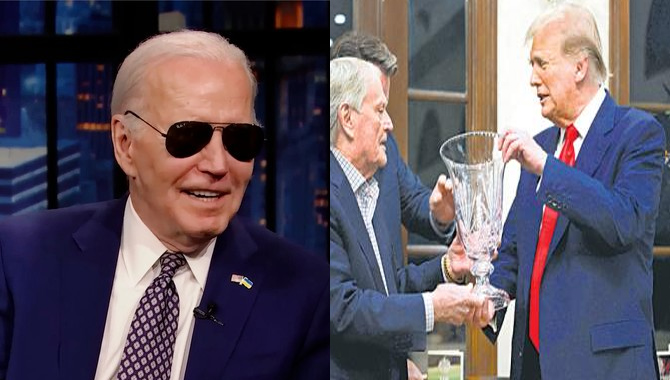 సొంత గోల్ఫ్ క్లబ్ లో అవార్డులు .. ట్రంప్ పై బైడెన్ విసుర్లు