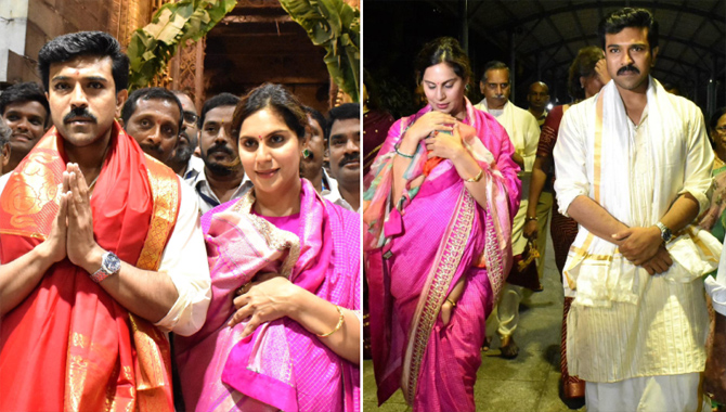 తిరుమల శ్రీవారిని దర్శించుకున్న రామ్చరణ్ దంపతులు తిరుమల శ్రీవారిని దర్శించుకున్న రామ్చరణ్ దంపతులు