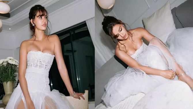 డిజైన‌ర్ డ్రెస్‌లో దిశా క్లీవేజ్ షో