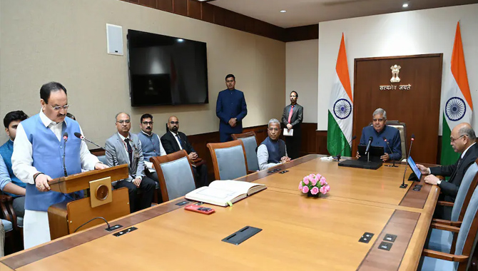 రాజ్యసభ సభ్యుడిగా జేపీ నడ్డా ప్రమాణం