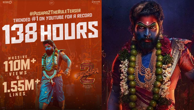 Pushpa 2: The Rule” Teaser Dominates YouTube, Garnering Record-breaking Views and Trending at #1 for 138 Hours