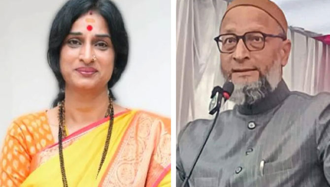 మసీదు ఎదుట బాణం విసిరిన మాధవీలత.. ఓవైసీ ఫైర్
