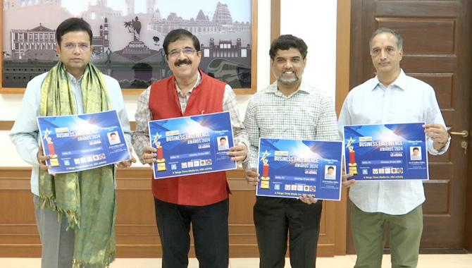 Telugu Times Business Excellence Awards 2024 to be held in Dallas Minister Sridhar Babu unveiled the Poster
