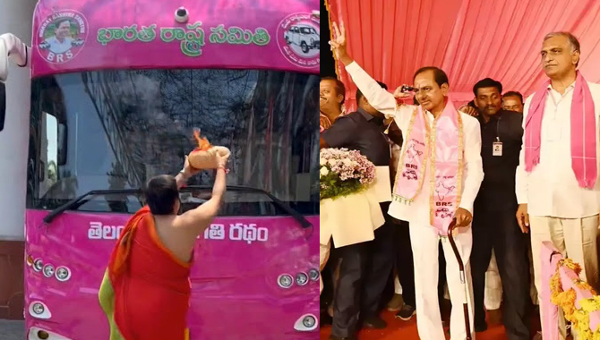 బీఆర్ఎస్ అధినేత కేసీఆర్ బస్సు యాత్రకు.. సర్వం సిద్ధం