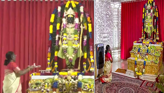 అయోధ్య లో బాలరామున్ని దర్శించుకున్న రాష్ట్రపతి