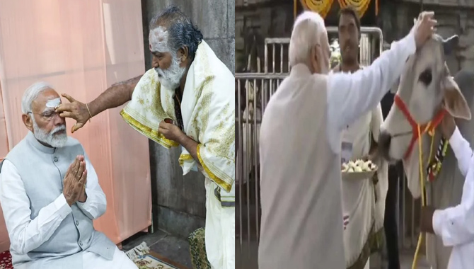 వేములవాడ రాజన్నను దర్శించుకున్న ప్రధాని మోదీ