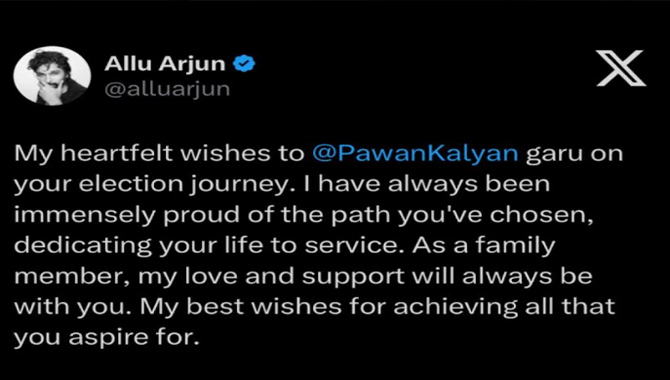 IconStar Allu Arjun Expresses Support for Pawan Kalyan’s Political Journey