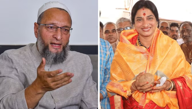 ఎదురుపడ్డ అసదుద్దీన్, మాధవీలత.. రెచ్చిపోయిన కార్యకర్తలు