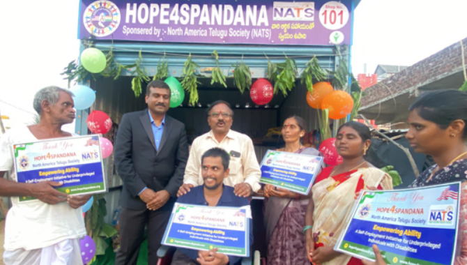 వికలాంగులకు నాట్స్ చేయూత. స్వశక్తితో ఎదిగేలా ఆర్ధిక సాయం: బాపు నూతి