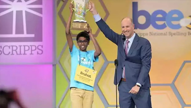 స్పెల్లింగ్ బి టైటిల్ గెలిచిన బృహత్ సోమ స్పెల్లింగ్ బి టైటిల్ గెలిచిన బృహత్ సోమ