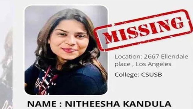 అమెరికాలో తెలంగాణ యువతి అదృశ్యం అమెరికాలో తెలంగాణ యువతి అదృశ్యం