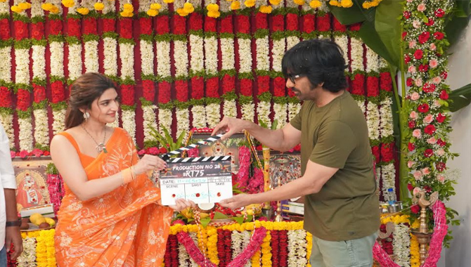 మాస్ మహారాజా రవితేజ 75వ చిత్రం పూజా కార్యక్రమాలతో ఘనంగా ప్రారంభం