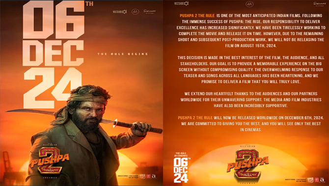 Pushpa 2: The Rule’ to Hit Theatres Worldwide on December 6th, 2024!