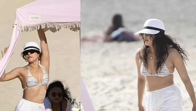 బీచ్‌లో అందాలు ఆర‌బోస్తున్న ప్రియాంక‌