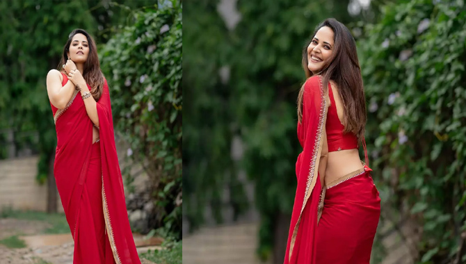 చీర‌క‌ట్టులో క‌వ్విస్తోన్న అన‌సూయ‌