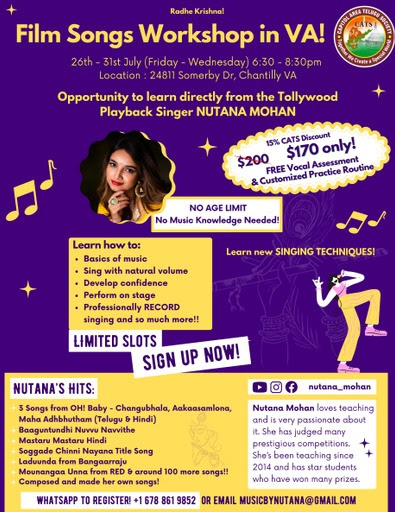 Film Songs Workshop in VA