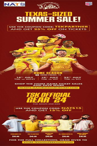NATS supporting event – Texas Super Kings in Major League Cricket (MLC)
