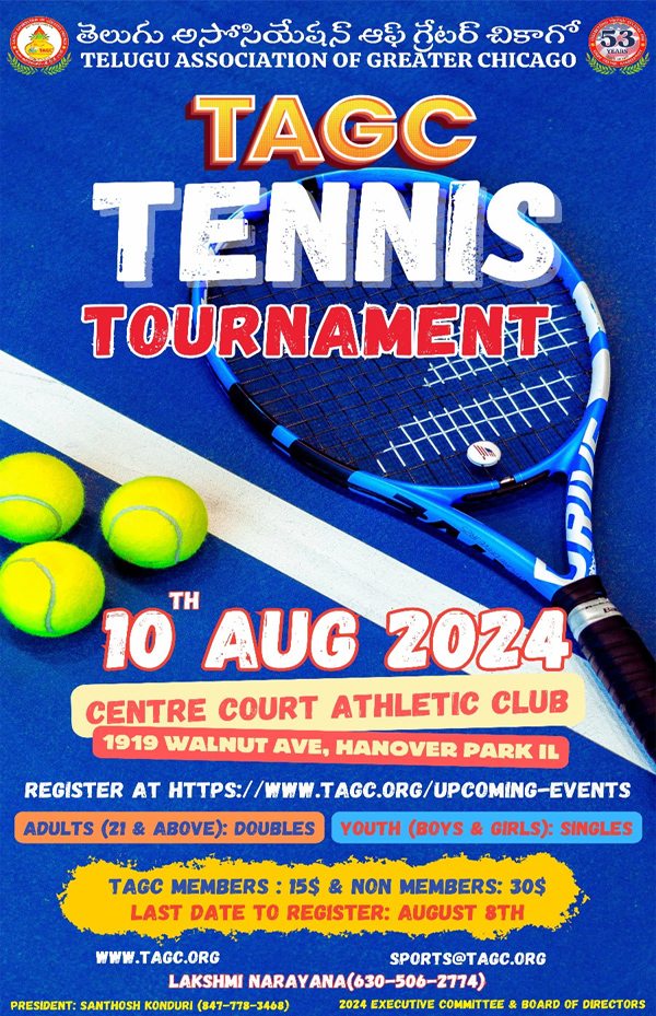 TAGC Tennis Tournament on Aug 10