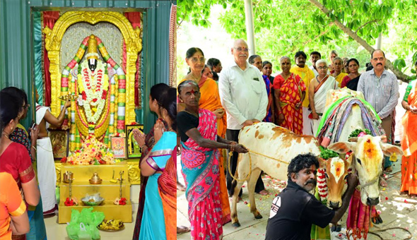 Sri City Hosts Go-Puja Ceremony at Sri Prasanna Venkateswara Swamy Temple