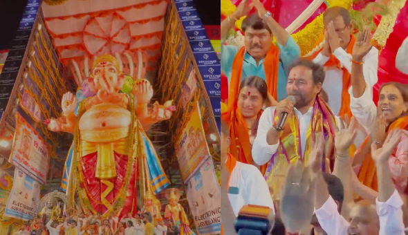మహాగణపతిని దర్శించుకున్న కేంద్ర మంత్రి కిషన్‌ రెడ్డి