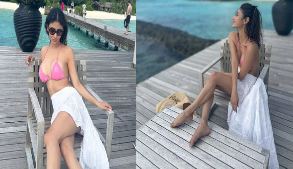 టూ పీస్ బికినీలో మౌనీ రాయ్ ర‌చ్చ‌