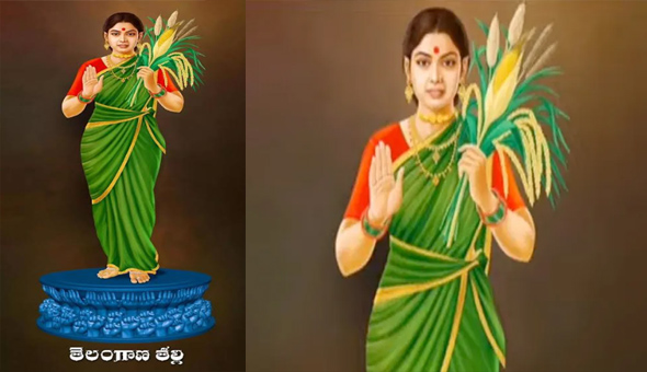 Telangana Talli statue: తెలంగాణ సంస్కృతిని అర్థం పట్టే విధంగా అబ్బురపరుస్తున్న తెలంగాణ తల్లి విగ్రహం..
