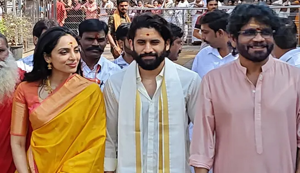 Srisailam: శ్రీశైల మల్లన్న సేవలో నాగచైతన్య, శోభిత